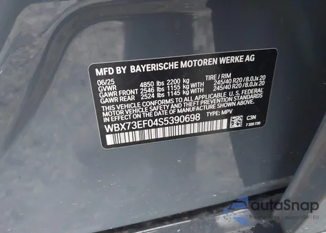 2025 BMW X1 xDrive28I z USA, uszkodzony, nr VIN WBX73EF04S5390698